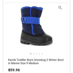 Kamik snowbug 3 size 5 toddler boy snow boots